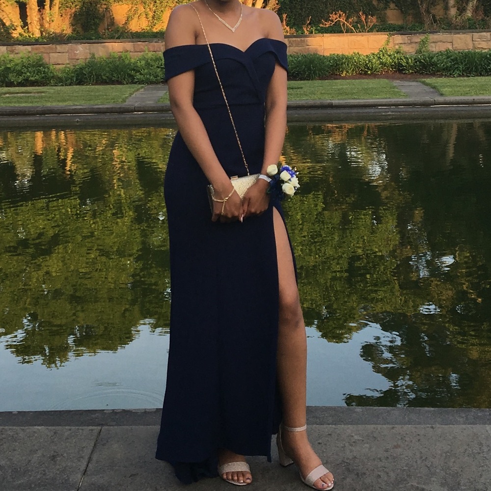 Navy blue prom dress